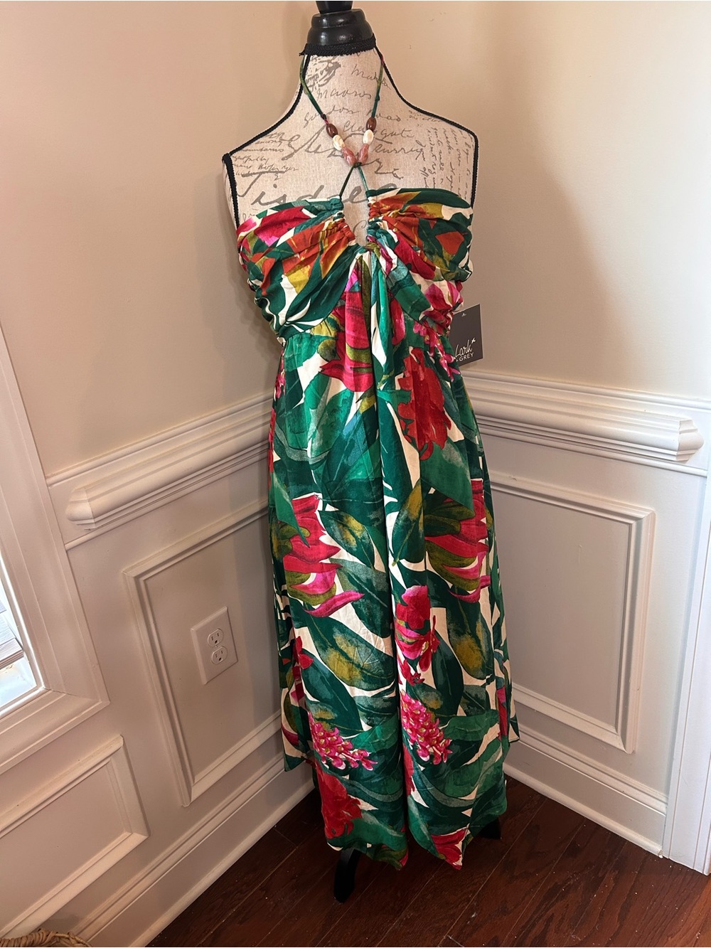 Tropical Halter Maxi Dress
